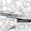 南口駅ビルの位置。既設のペデストリアンデッキと西武百貨店側の公開空地を結ぶペデストリアンデッキも整備する。