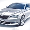 シュコダ スペルブ 新型の予告スケッチ