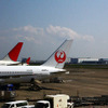 羽田空港で休む“鶴丸”