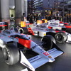 ホンダF1参戦記者会見が行なわれた青山本社に8台のF1マシンが集結