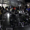 ホンダF1参戦記者会見が行なわれた青山本社に8台のF1マシンが集結