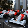ホンダF1参戦記者会見が行なわれた青山本社に8台のF1マシンが集結