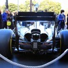 ホンダF1参戦記者会見が行なわれた青山本社に8台のF1マシンが集結