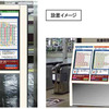 タッチパネル式時刻表のイメージ。2月18日から梅田駅に設置される。