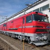 東芝がこのほど名鉄に納入したEL120形電気機関車。東芝が民鉄向け機関車を納入するのは約70年ぶりになる。