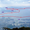佐世保港クルーズの航行イメージ。写真は弓張岳展望台から眺めた佐世保港
