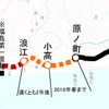 常磐線いわき～岩沼間の路線図。原発事故による不通区間は安全確保策完了後に全て再開する見通しが国交省から示された。