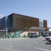 南口広場から見た石和温泉駅の新駅舎。3月28日から使用を開始する。