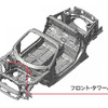 【ホンダ S660 発表】ボディ剛性を徹底的に向上…床下やサスまわりを直線のバーで補強