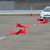 パイロンコースを使ってのタイヤの比較体験。