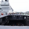 第1エレベーターの開口部。V-22オスプレイの搭載も想定したサイズ。