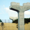 前田トンネルの上を越えるモノレール用橋脚（G地点）