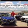 新型日産マキシマをBMW3シリーズ、アウディA4、アキュラTLXと比較（動画キャプチャ）