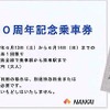 「創業130周年記念乗車券」の見本。6月13・14日のいずれか1日に、南海線内の任意の区間を130円で利用できる。