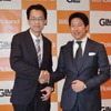 ローランドの三木純一社長（左）とGLMの小間裕康社長
