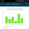 パソコン版のGARMINコネクトよりシンプルなグラフになっている。