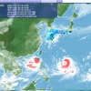 運航支援コンテンツ「FOSTER-NEXTGEN」7/7の積乱雲発生エリア　台風9号・10号・11号の雨雲の中で、特に積乱雲が発達しているエリアを赤色でアラート表示