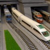 鉄道模型運転体験で運転される模型車両のイメージ。車両にカメラが内蔵されており、走行風景をモニターで見ることができる。