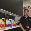 イデミツ・ルブ・テクノ・インドネシアの副取締役社長である伊藤健太郎氏（ガイキンド インドネシア国際オートショー2015）