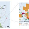 英国北海の22／25a鉱区の位置図