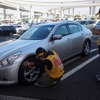 タイヤ点検活動の様子（神奈川県　首都高速道路　大黒パーキングエリア）