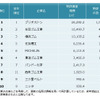 ゴム製品業界　特許資産規模ランキング