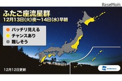 ふたご座流星群、天気は? 12月13日夜が見頃 画像