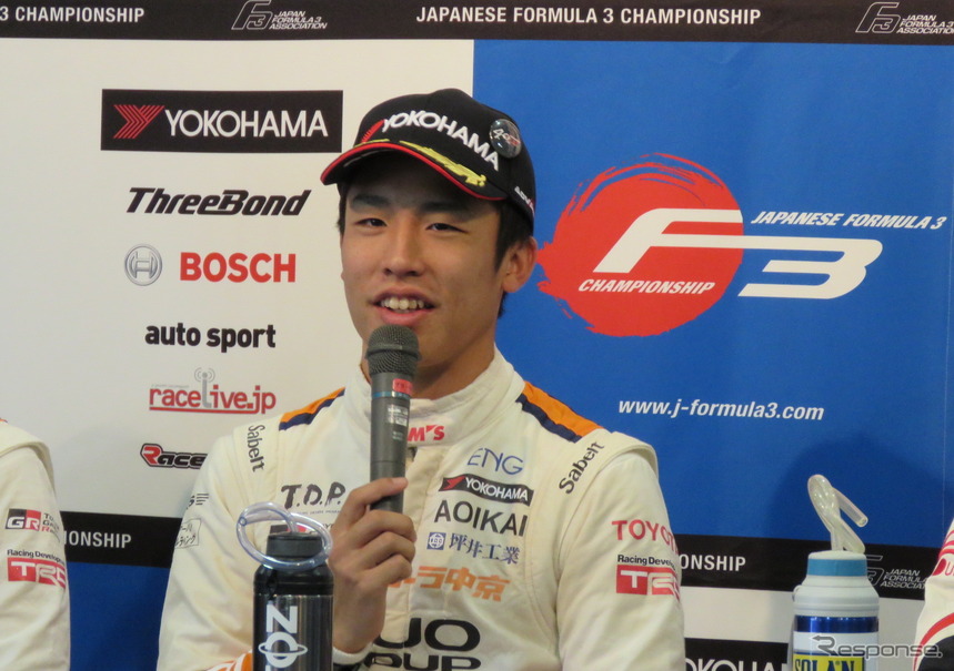 2018年全日本F3チャンピオンの坪井翔。