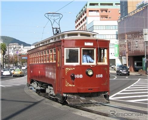 長崎電気軌道の「明治電車」こと168号。