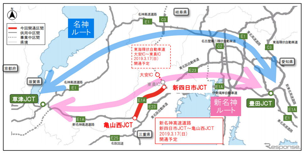 御殿場JCT～草津JCT間のダブルネットワークが完成