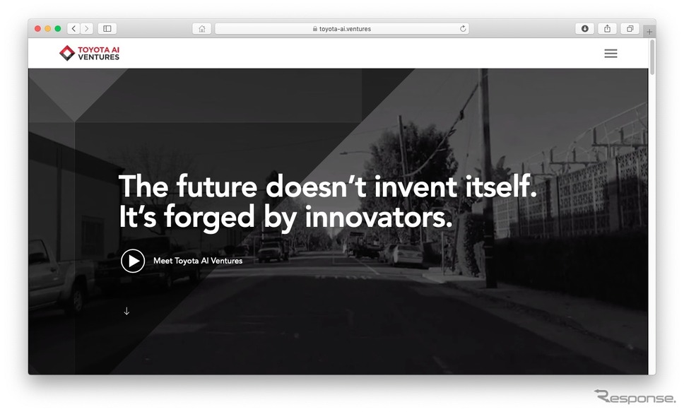 Toyota AI Venturesのホームページ
