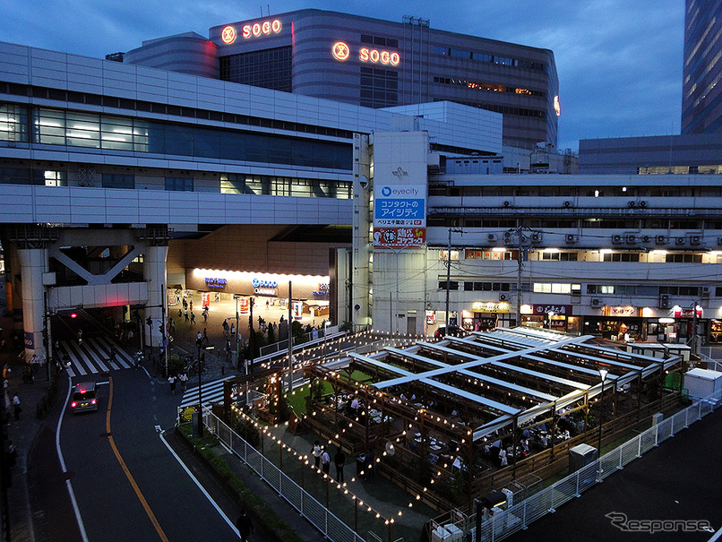 千葉駅前、千葉鉄道管理局（JR東日本千葉支社）跡地に出現したバーベキュー施設「THE BBQ GARDEN」