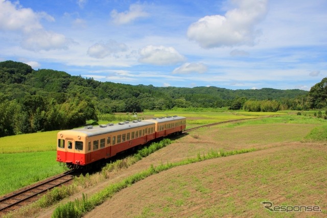 上総中野駅で接するいすみ鉄道とともに、3日連続で運行見合せが続いている小湊鐵道。9月10日からは代行バスの運行が始まっている。