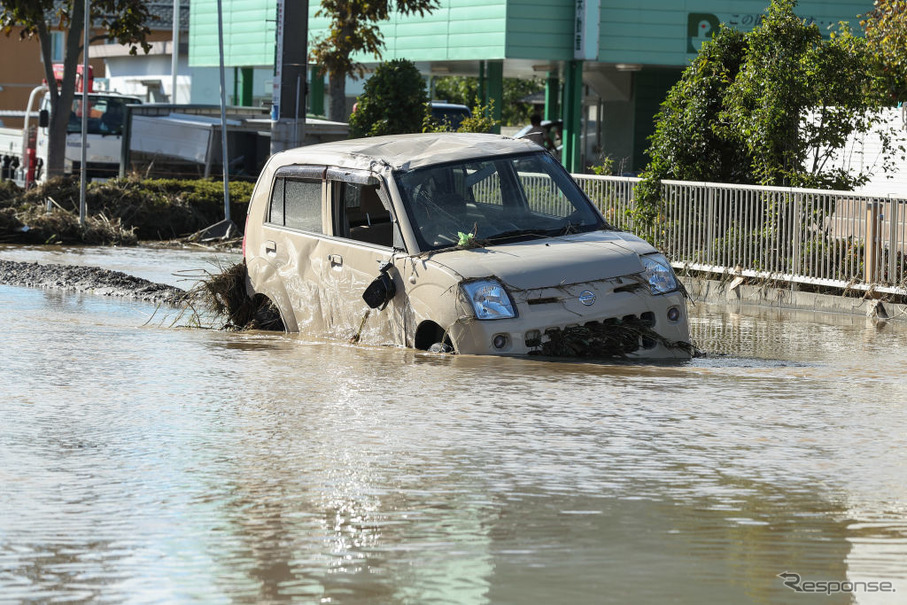 台風19号の被災地（10月13日、栃木県佐野市）