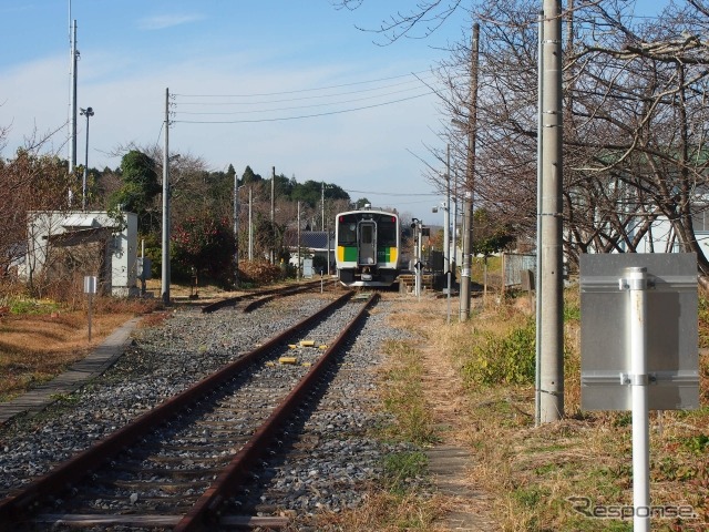 11月1日夜に再開する見込みとなった久留里線。写真は終点の上総亀山駅。