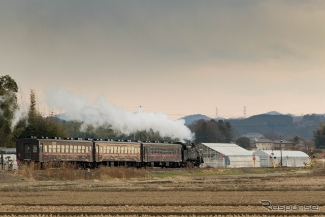 真岡鐵道のC11 325が牽く『SLもおか』。12月1日が同鉄道で最後の運行となる。