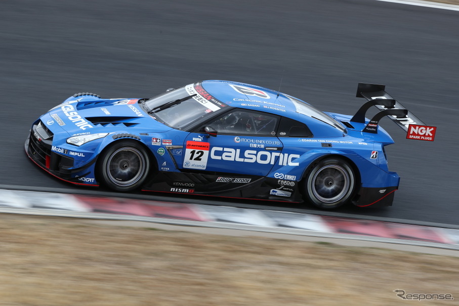 GT500クラス初日トップタイムの#12 GT-R（2019年SUPER GT 岡山テスト）