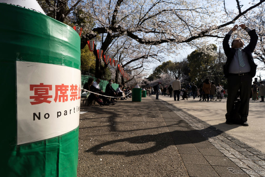 宴会禁止の東京・上野公園（3月26日）