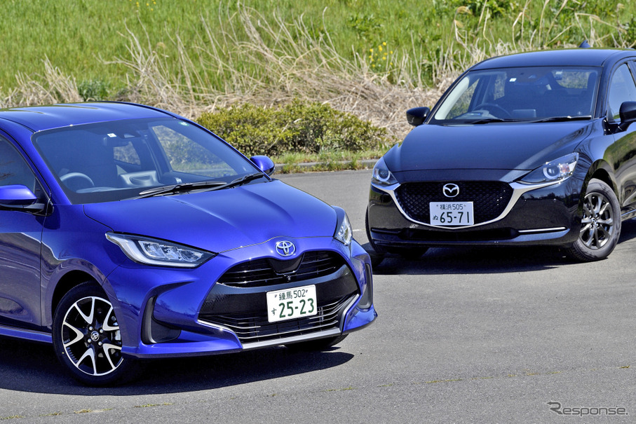 トヨタ ヤリス とマツダ2、同じBセグメントでMT車を設定する2台を比較した