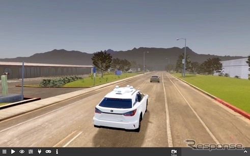 アクセル制御（前方車両との車間距離維持）のシミュレーション
