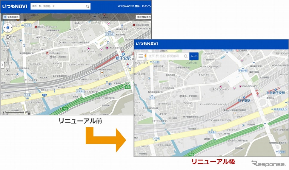 高解像度地図を適用し見やすくシンプルな地図に変更