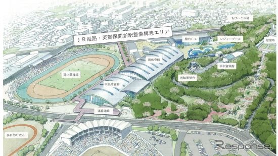 姫路～英賀保間の新駅は姫路市が策定した「手柄山中央公園整備基本計画」に基づくもの。