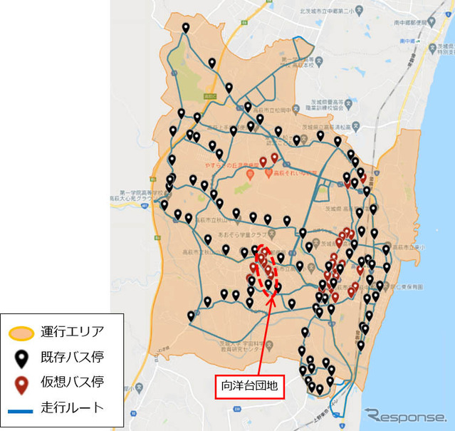 My Rideのるる の運行エリア