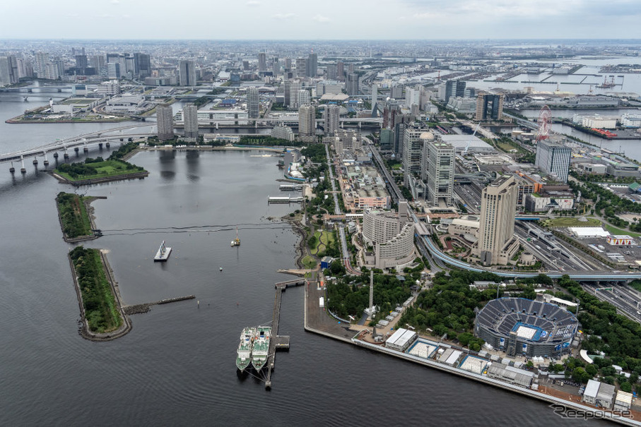 パラトライアスロン会場となるお台場海浜公園（東京都）