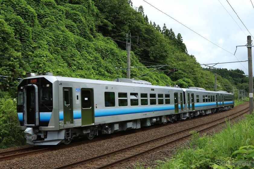 初めて運転体験に使われる東北地区のGV-E400系。体験で使われる車両は1両のみ。