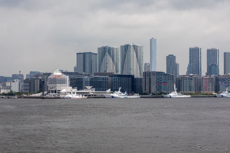 東京2020大会選手村（東京都中央区晴海）。かつて東京モーターショーが開催されていた国際貿易センター跡地に建設された。