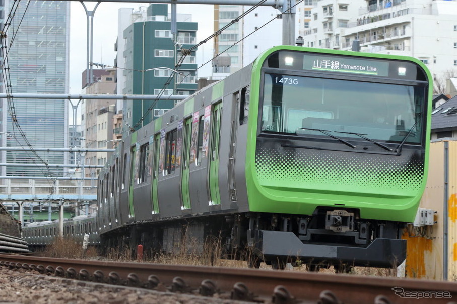 E235系の車両モニタリング機能を利用して省エネ運転の研究が進められている山手線。