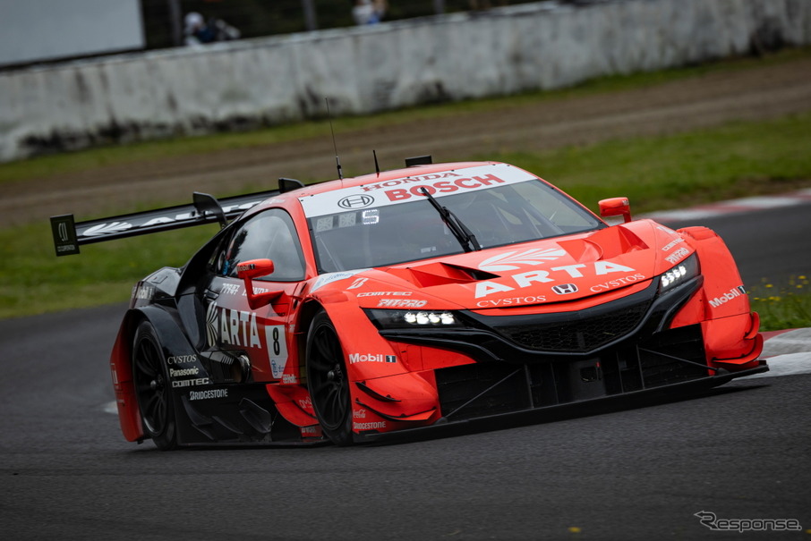 【SUPER GT 第5戦】GT500クラスポールポジションの#8 ARTA NSX-GT（野尻智紀／福住仁嶺）