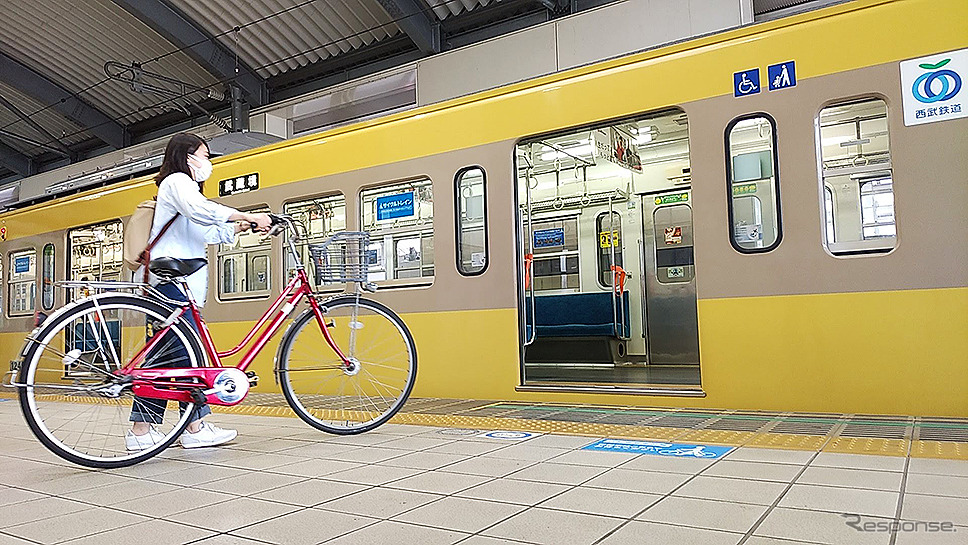 西武多摩川線サイクルトレイン（武蔵堺駅デモ）