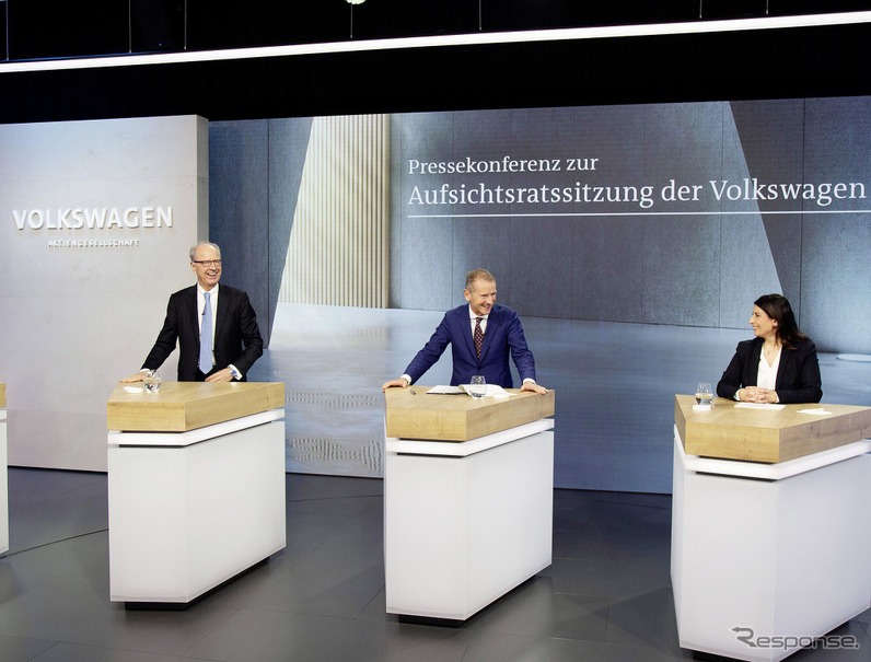 次世代電動化技術への投資の増額を発表したVWグループ経営陣